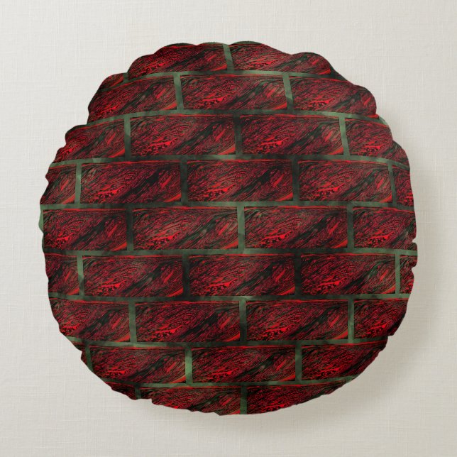 False exposed brick wall or tiles simulating it? round cushion (Front)