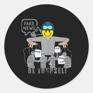 False Fake News Conspiracies Illusion Of Truth Sti Classic Round Sticker