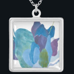 False Indigo I Silver Plated Necklace<br><div class="desc">Floral</div>