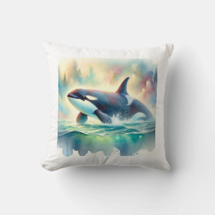 False killer whale 111024AREF125 - Watercolor Cushion