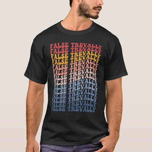 False Trevally Groovy Retro Fish T-Shirt (Front)