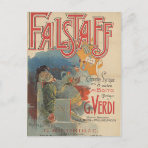 Falstaff opera poster (Paris première 1894) Postca Postcard