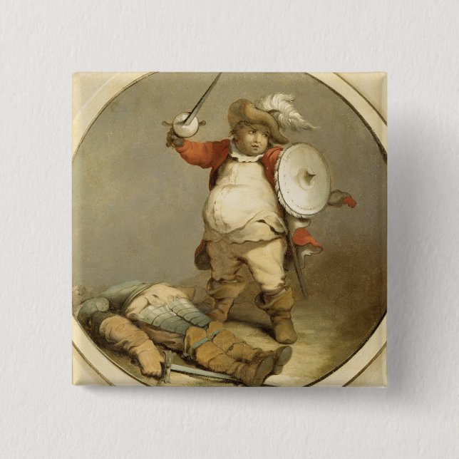 Falstaff with the Body of Hotspur, c.1786 (oil on 15 Cm Square Badge (Front)