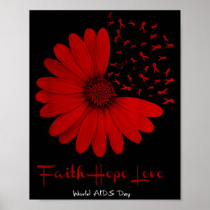 Falth Hope World Aids Day Awareness Daisy Flower Poster