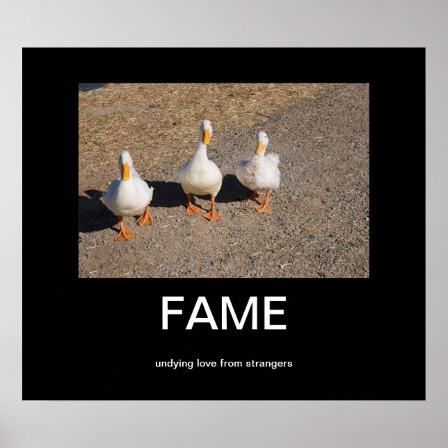 Fame Demotivational Poster (Front)