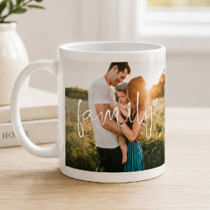 Famiily 2-Photo   Modern Calligraphy Heart Mug