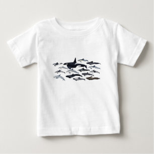 Familia de los delfines: orcas, delfines, marsopas baby T-Shirt