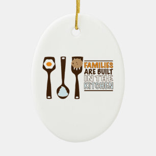 Families Are Built In The Kitchen Ceramic Tree Decoration