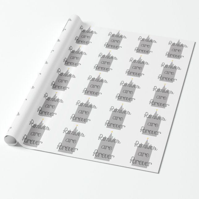 families are forever mormon lds temple wrapping paper (Unrolled)