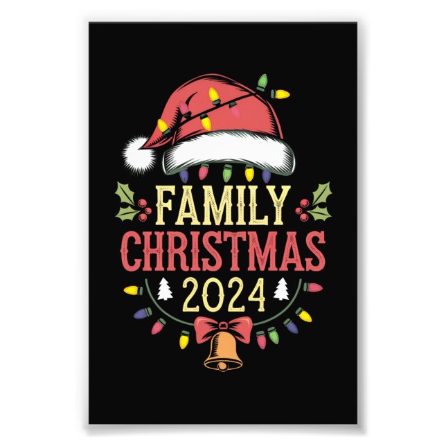 Family 2024 Christmas Matching Outfits Team Santa  Photo Print (Front)