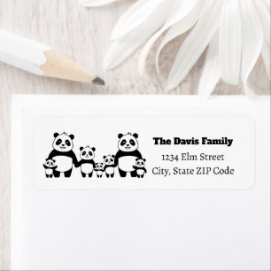 Family 2 Parents 5 Kids Return Address Labels