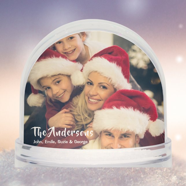  Family 2 Photos Happy Holidays Keepsake Custom Snowglobe (Creator Uploaded)