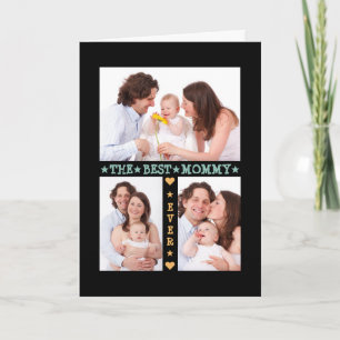 Family 3 Photo Collage Best Mum Ever Mother's Day Card