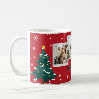 Family 3 Photo Collage Personalised Christmas  Coffee Mug