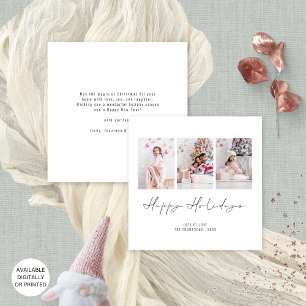 Family 3 Photos Christmas Happy Holidays Holiday Card