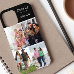Family 4 Photo Collage Black Personalised<br><div class="desc">Create your own custom photo Phone case for iphone 12 pro max and many other models. The design features a grid style photo collage with 4 of your favourite photos, your name and the word "family" in typewriter text. The photo template is set up ready for you to add your...</div>