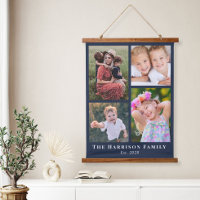 Family 4 Photo Collage Blue