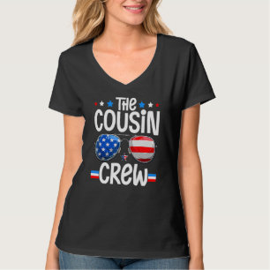 Family 4th Of July Ing Cousin Crew American Flag T-Shirt
