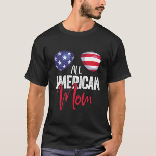 Family 4Th Of July Mum American Flag T-Shirt