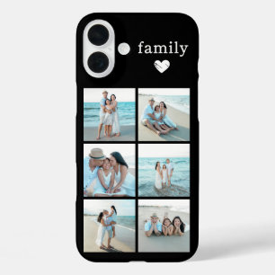 Family 6 Photo Black iPhone 16 Plus Case