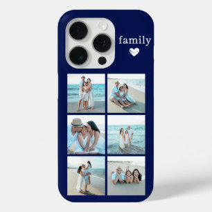 Family 6 Photo Navy Blue iPhone 15 Pro Case