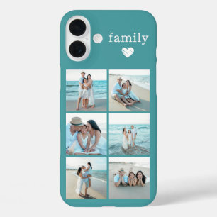 Family 6 Photo Teal iPhone 16 Plus Case