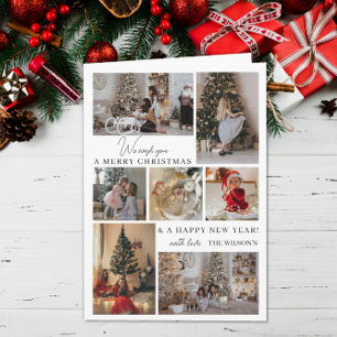 Family 7 Photo Holiday Card Custom Christmas 