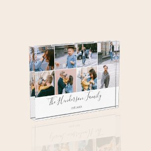 Family 8 Photo Collage Modern Script Block