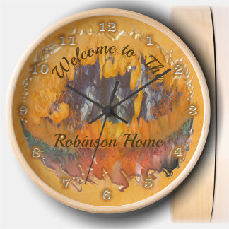 Family Abstract Sunset 0612 Clock