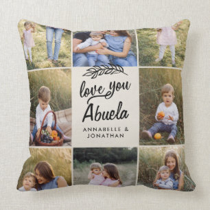 family abuela gift 8 photo grandchild simple  cushion