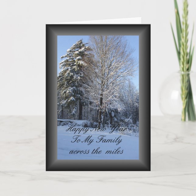 Family Across the Miles New Years Holiday Card (Front)