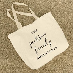 Family Adventures Original Modern Minimalist Large Tote Bag