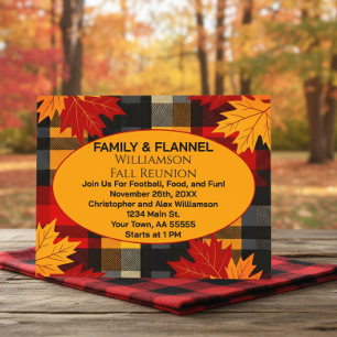Family and Flannel Fall Reunion Invitation