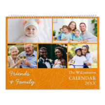 Family and Friends Multi Photo Orange Calendar