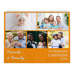 Family and Friends Multi Photo Orange Calendar