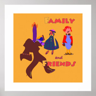 Family And Friends Orange Poster
