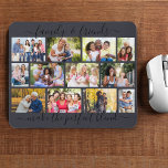 Family and Friends Quote 12 Photo Collage Slate Mouse Pad<br><div class="desc">Create your own photo collage mousepad with family quote in elegant script typography. The photo template is set up for you to add 12 of your favourite pictures, which are displayed in a modern masonry grid of landscape and portrait photos. The saying reads "family & friends make the perfect blend"...</div>
