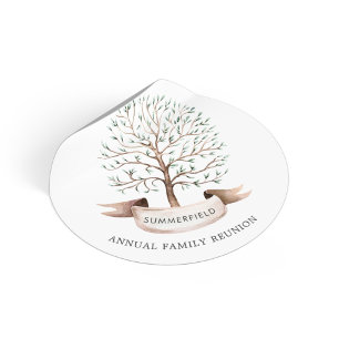 Family Annual Reunion Genealogy Tree Classic Round Sticker