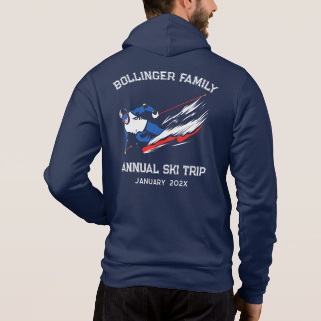 Family Annual Ski Trip Matching Custom Vacation Hoodie (Back)