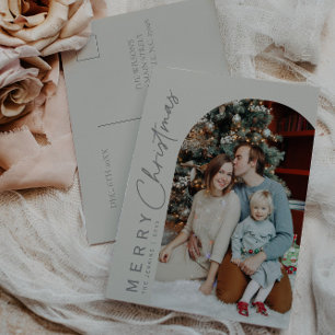 Family Arch Photo Christmas  Postcard