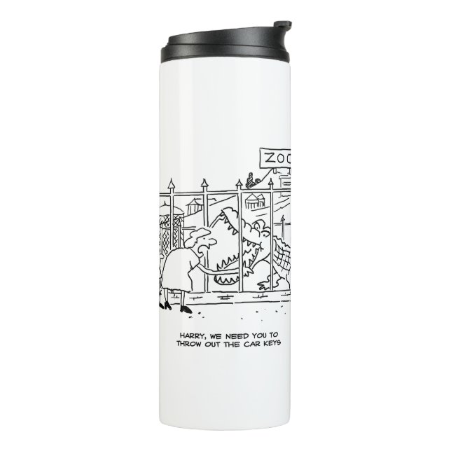 Family at the Zoo. Dad Swallowed by Alligator Ther Thermal Tumbler (Rotated Left)