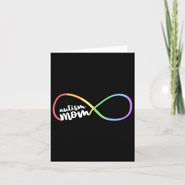 Family Autism Awareness Mum Rainbow Infinity Symbo Card (Front)
