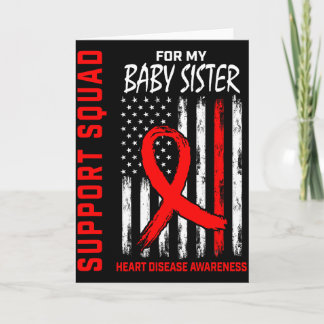 Family Baby Sister Heart Disease Awareness Flag Ba Card