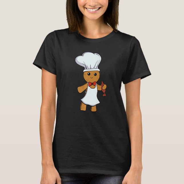 Family Baking Gingerbread Cookie Group Christmas T-Shirt (Front)