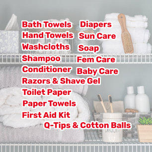 Family Bath Organising Vinyl Stickers