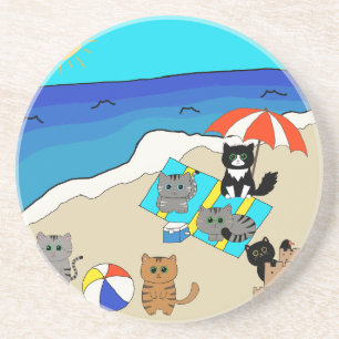 Family Beach Day Wooden Jewellery Keepsake Box Coaster
