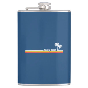 Family Beach South Carolina Hip Flask