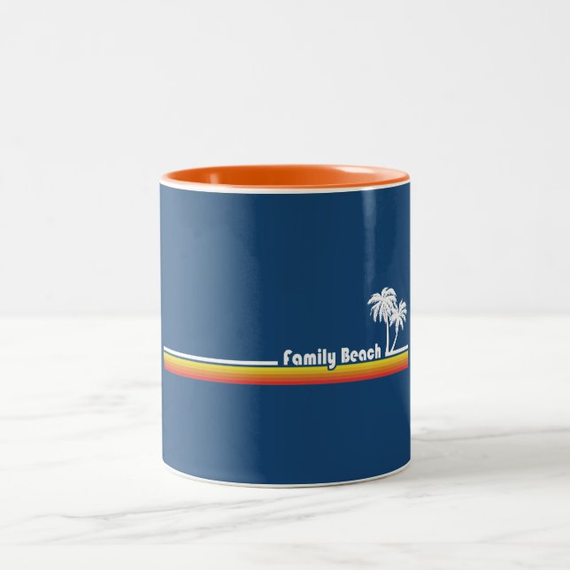 Family Beach South Carolina Two-Tone Coffee Mug (Center)