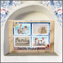 Family Beach Vacation Photo Block Keepsake