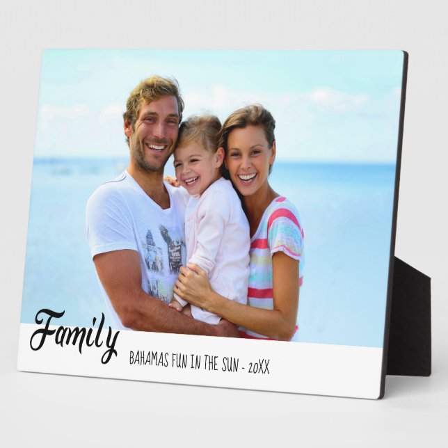 Family Beach Vacation Photo Plaque (Side)